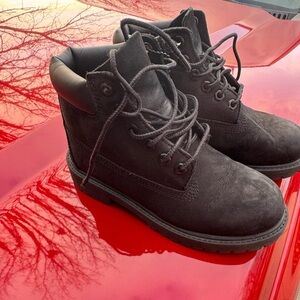 Timberland Kids Black Suede Boots